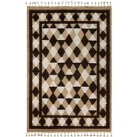 Oriental Grid Tapis 250x350 Marron