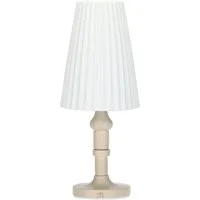 Lampada in porcellana, marrone e bianca