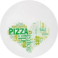 Piatto I love pizza Green Ronda in vetro temperato, da 33 cm – Verde
