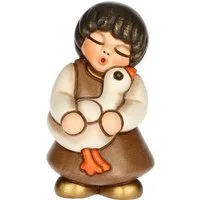 Bimba con oca in ceramica Presepe Classico