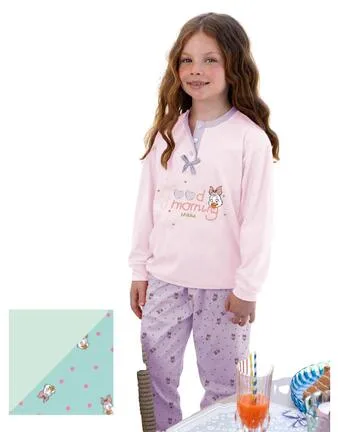 Pigiama da bambina in jersey di cotone Irge IKL534 – 9 / 10 anni