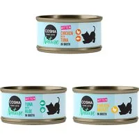 Cosma Nature Pacco misto umido per gatto - 6 x 70 g Kitten: 2 x Pollo + 2 x Pollo & Tonno + 2 x Tonno con Aloe vera