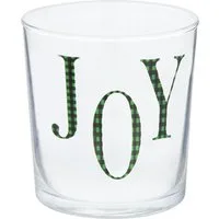 Bicchiere acqua decoro Joy tartan verde Xmas Carol