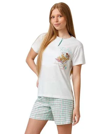Pigiama corto da ragazza in jersey di cotone Il Granchietto GP7136 – 15 / 16 anni · Bambino