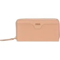 Portafoglio con chiusura zip in ecopelle, rosa – Donna
