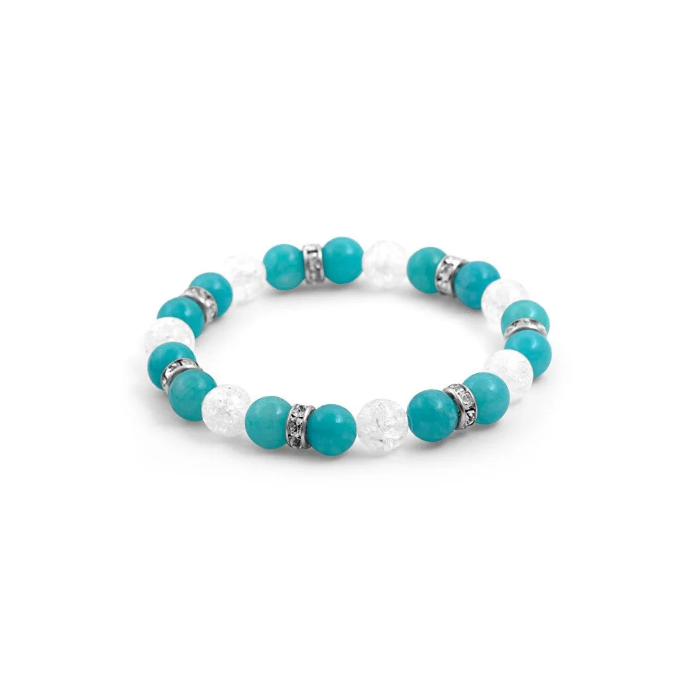 Agato Bracciale perline calcite e cristallo MINK72/18 — Bracciale – Unisex