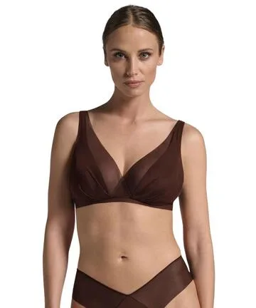 Reggiseno a vela sfoderato senza ferretto in tulle e microfibra Lepel Tesoro 300 Coppa B – Nero · Donna