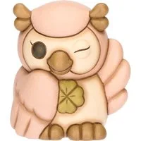 Gufo con Quadrifoglio rosa