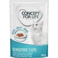 Concept for Life 48 x 85 g Alimento umido per gatti - Sensitive Cats in gelatina – Bambino