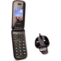 Returned Resale - TTfone TT140 Red Flip Folding Phone with Mains Charger, O2 Pay As You Go – Rosso