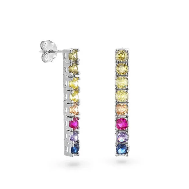 Again jewelry Orecchini pendenti con zirconi cubici colorati AJNS0041 — Orecchini – Argento · Donna