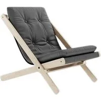 Fauteuil d'extérieur Boggie 403 Gris foncé/Hêtre huilé