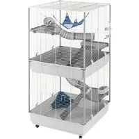 Ferplast Gabbia per piccoli animali Furet Tower - grigio: L 80 x P 75 x H 161 cm