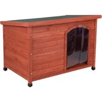 Cuccia per cani Woody con tetto piano - L 115 x P 76 x H 80 cm – Marrone
