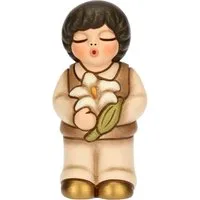 Bimbo in ceramica con giglio – Bambino