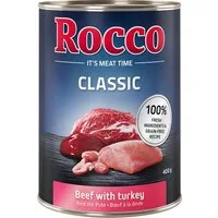 Rocco Classic 12 x 400 g Alimento umido per cani - Manzo con Tacchino