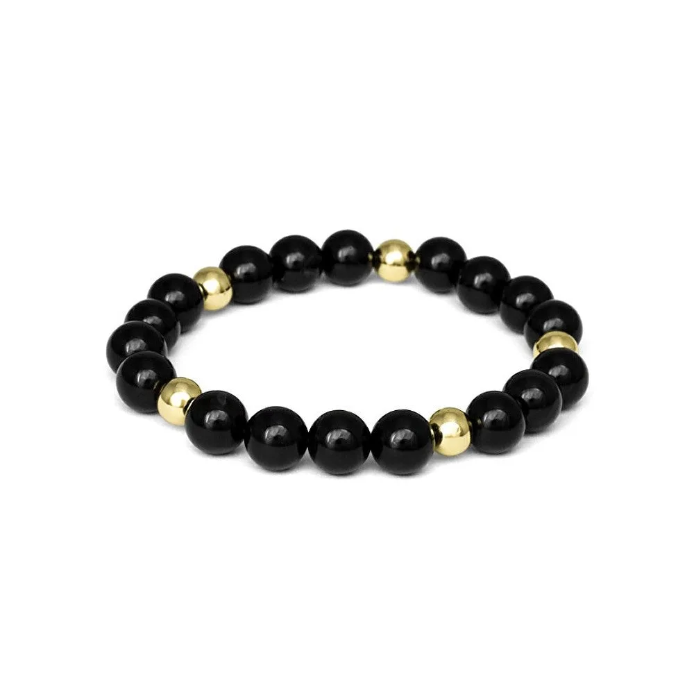 Agato Bracciale perline onice nero MINK164/21 — Bracciale – Unisex