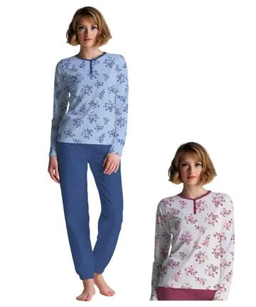 Pigiama donna a serafino in jersey di cotone Cippi 1050