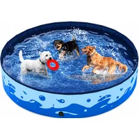Piscine pliable pour chiens Yaheetech XXL - Bleue - 160 x 160 x 30 cm
