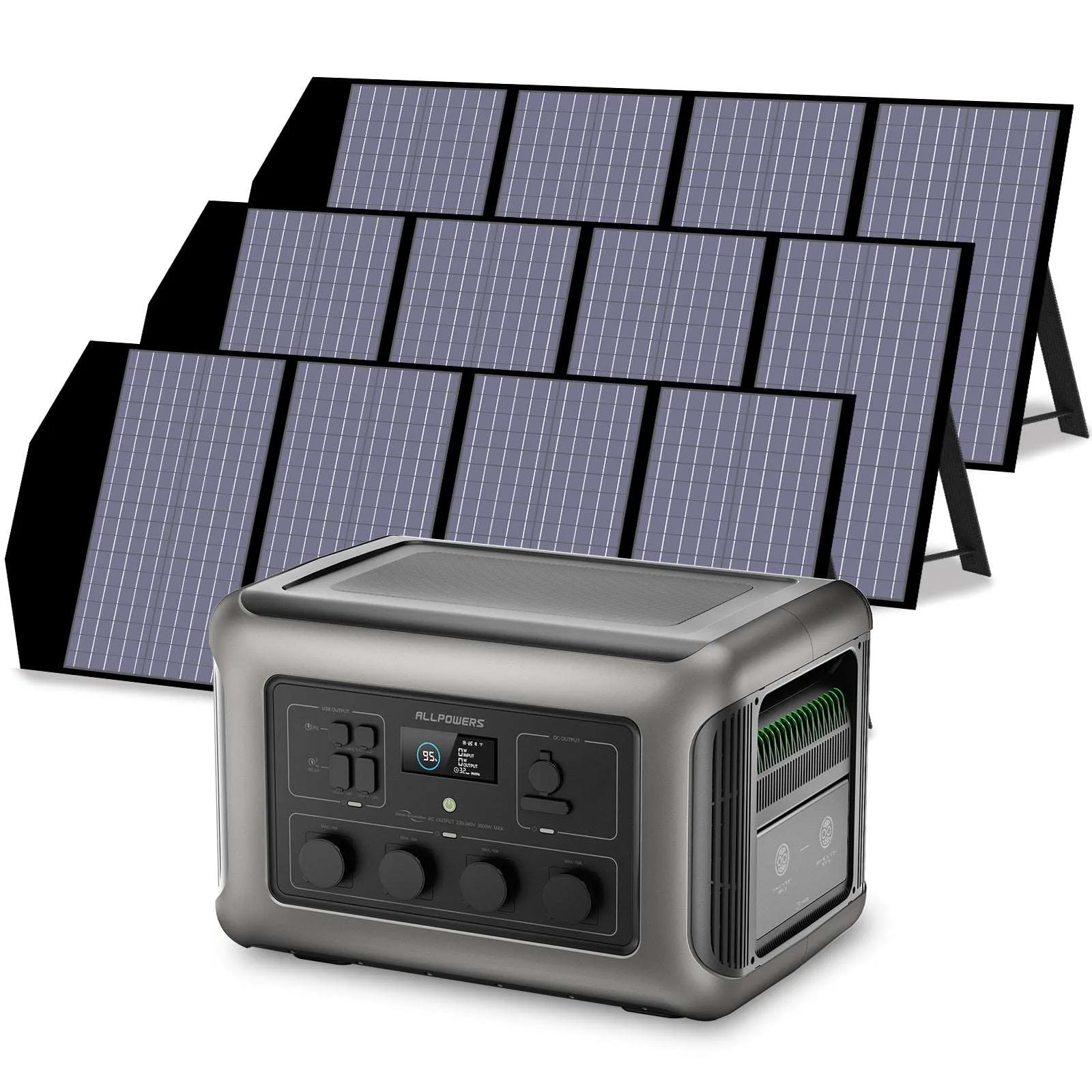 ALLPOWERS 3500W Generatore Solare (R3500 + SP029 140W Pannello Solare) - R3500+3PCS SP029 140W Pannello solare