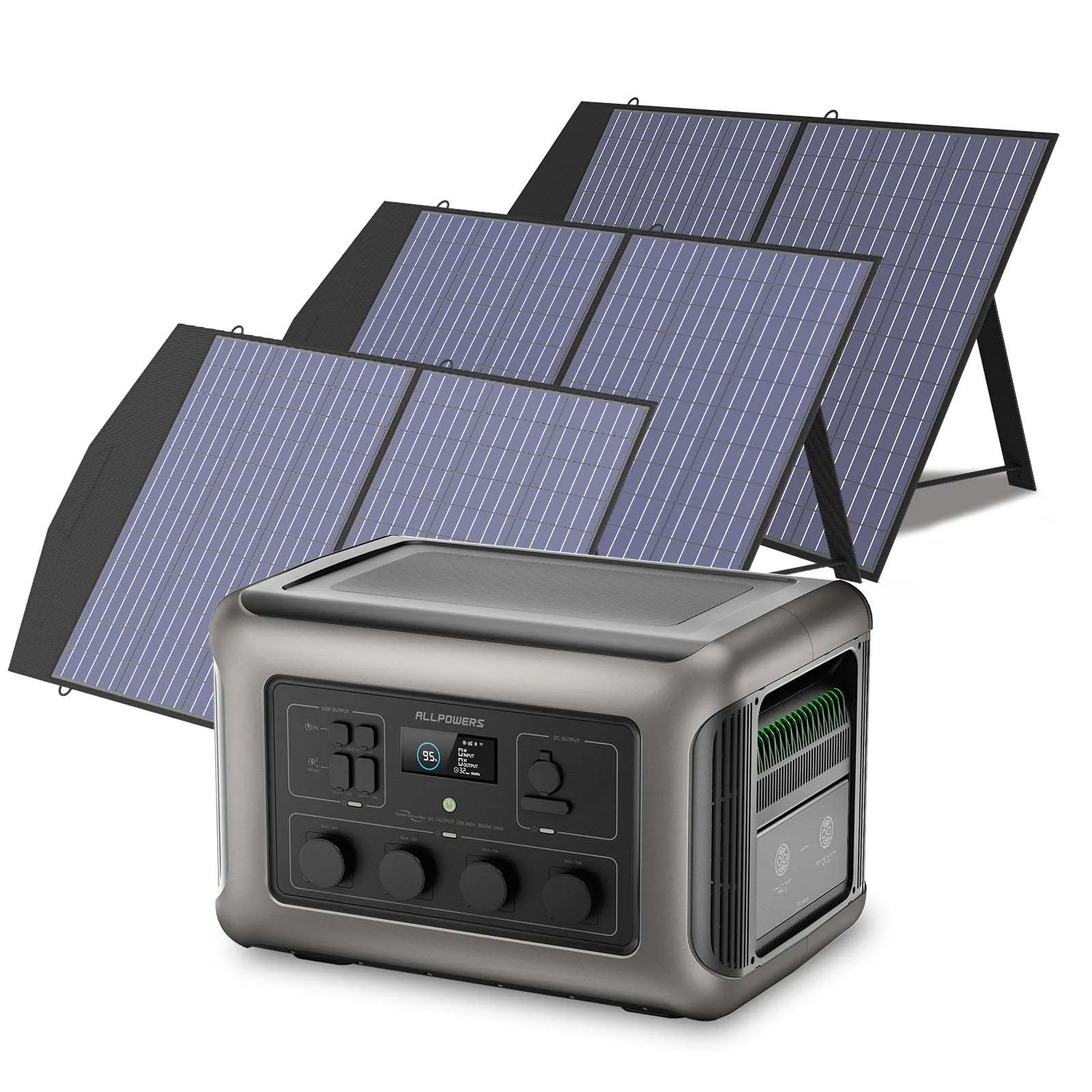 ALLPOWERS 3500W Generatore Solare (R3500 + SP027 100W Pannello Solare) - R3500 + 3pcs SP027 Pannello solare 100W