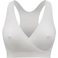 Soutien-gorge de nuit Medela Keep Cool Sleep - Soutien-gorge de nuit sans coutures - Soutien-gorge de grossesse - Soutien-gorge d'allaitement avec 2 zones respirantes - Tissu Soft Touch - Blanc - Taille M