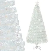 Sapin de Noël artificiel Coast 180 cm, sapin enneigé avec éclairage LED à fibre optique, 8 modes CM25341DE