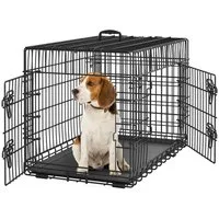 Cage pliable pour chien Yaheetech 90 x 56 x 63 cm - Noire - Avec cloison, tiroir de fond et 2 portes