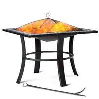 Brasero carré Runedak 76 cm acier – Multicolor · 76x70x76cm