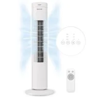 Ventilateur colonne Auronic 76,4 cm - Oscillation à 60° - 3 vitesses - 35 W - Blanc