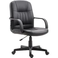 Vinsetto Sedia da Ufficio Ergonomica Poltrona Scrivania Girevole Altezza Regolabile Schienale Alto Ecopelle Nero Aosom