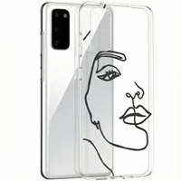 imoshion Design hoesje voor de Samsung Galaxy S20 - Line Art Woman Black – Nero · 6.3 · Unisex