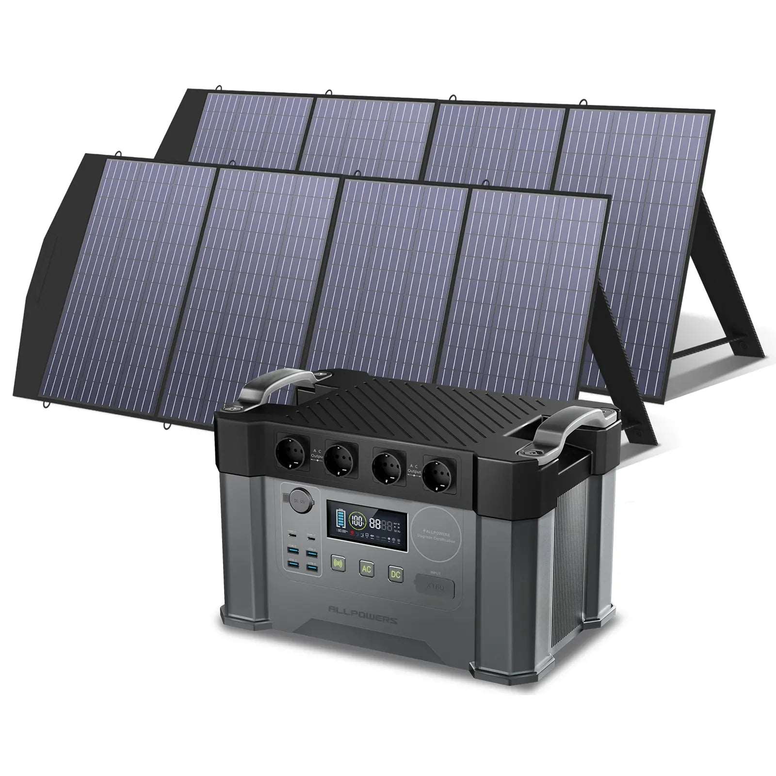 ALLPOWERS 2000W Generatore Solare (S2000 + SP033 200W Pannello Solare) - S2000+2PCS SP033 Pannello solare 200W