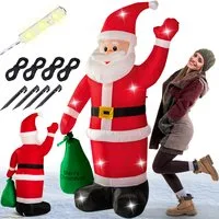 Opblaasbare Kerstman Polyester 180x120cm 6 LED´s – Multicolor · 60x180x110cm