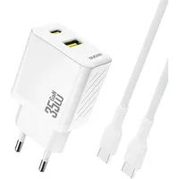 Caricabatterie Rete con Cavo USB-C Dudao A27Max, 35W, 1 x USB-A - 1 x USB-C, Bianco – L