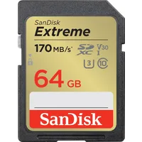 Scheda di Memoria SDXC SanDisk Extreme, 64Gb, Classe 10 / UHS-1 U3 SDSDXV2-064G-GNCIN
