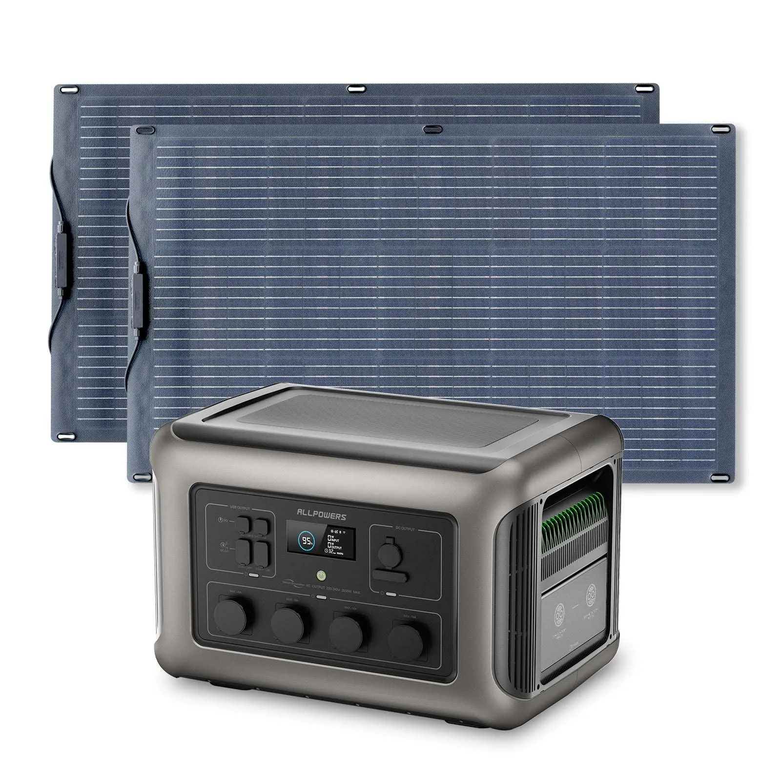ALLPOWERS 3500W Generatore Solare (R3500 + SF100 100W Pannello Solare Flessibile) - R3500+ 2PCS SF100 Pannello solare 100W