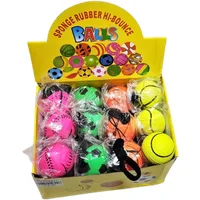 Sports Bouncing Ball Paddle Catch Toy With Elastic Rope - 6.3 cm Diameter
