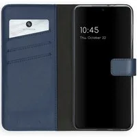 Selencia Echt Leren Bookcase voor de Samsung Galaxy S21 - Blauw – Unisex