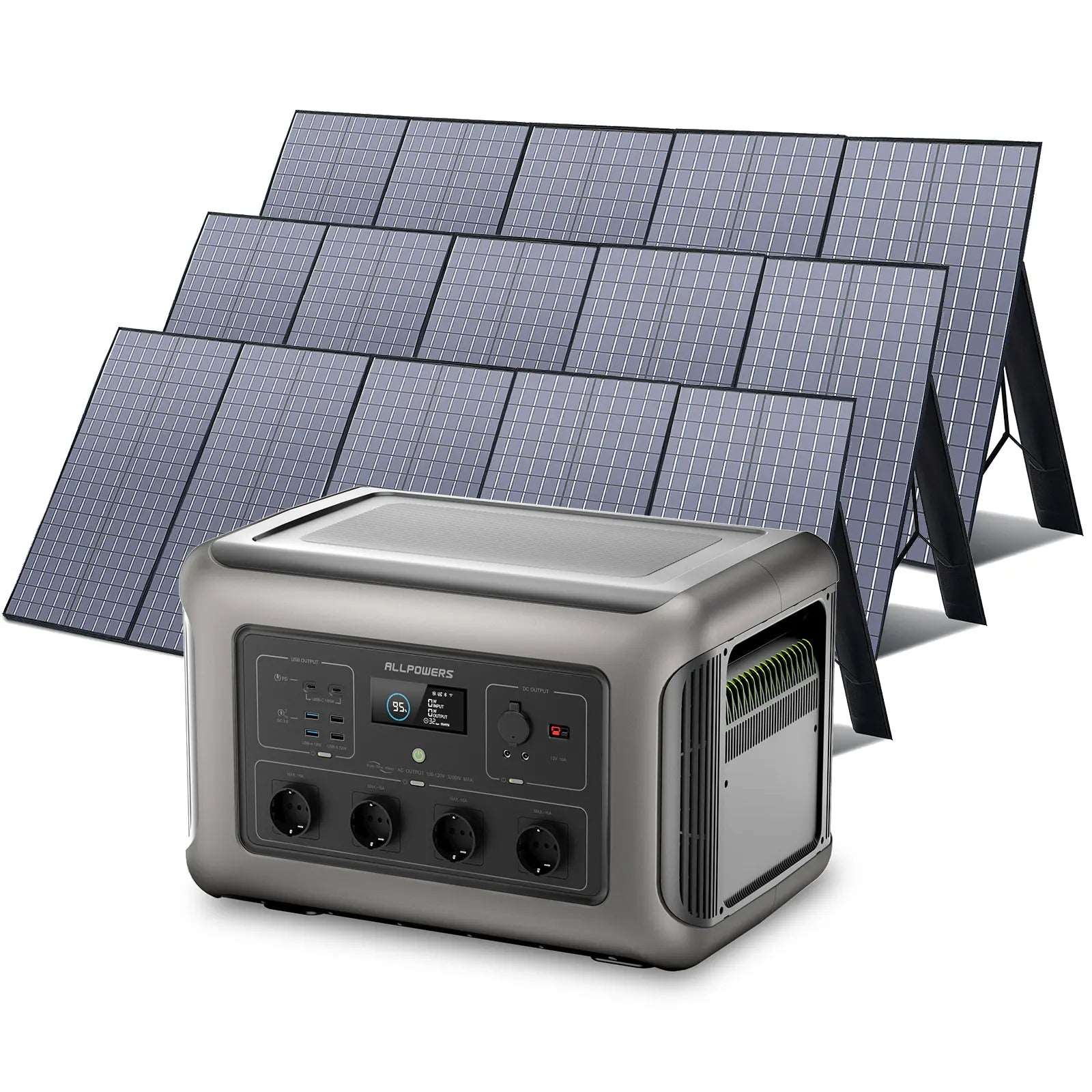 ALLPOWERS 3500W Generatore Solare  (R3500 + SP037 400W Pannello Solare) - R3500+3PCS SP037 400W Pannello solare