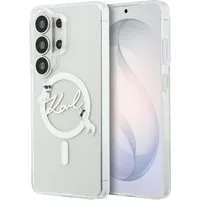 Custodia MagSafe per Samsung Galaxy S26 Ultra S948, Karl Lagerfeld, IML Choupette Karl Script Logo, Bianca.
