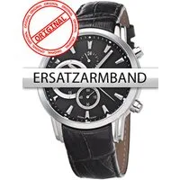 Bossart Ersatzband Leder BW-1104 schwarz silberne Schliesse