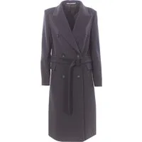 Cappotto doppiopetto in lana e cashmere con cintura – Donna