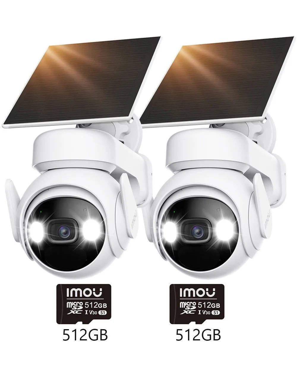 Cell PT 360° PTZ 3MP 2K 100% Wireless - 2pcs [3MP 2K with Solar Panel] Kit (5000 mAh) / +2pcs 512GB Memory Card