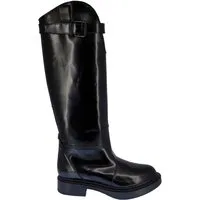 Stivali cavallerizza donna in pelle nera e fondo gomma Donna 02150 001