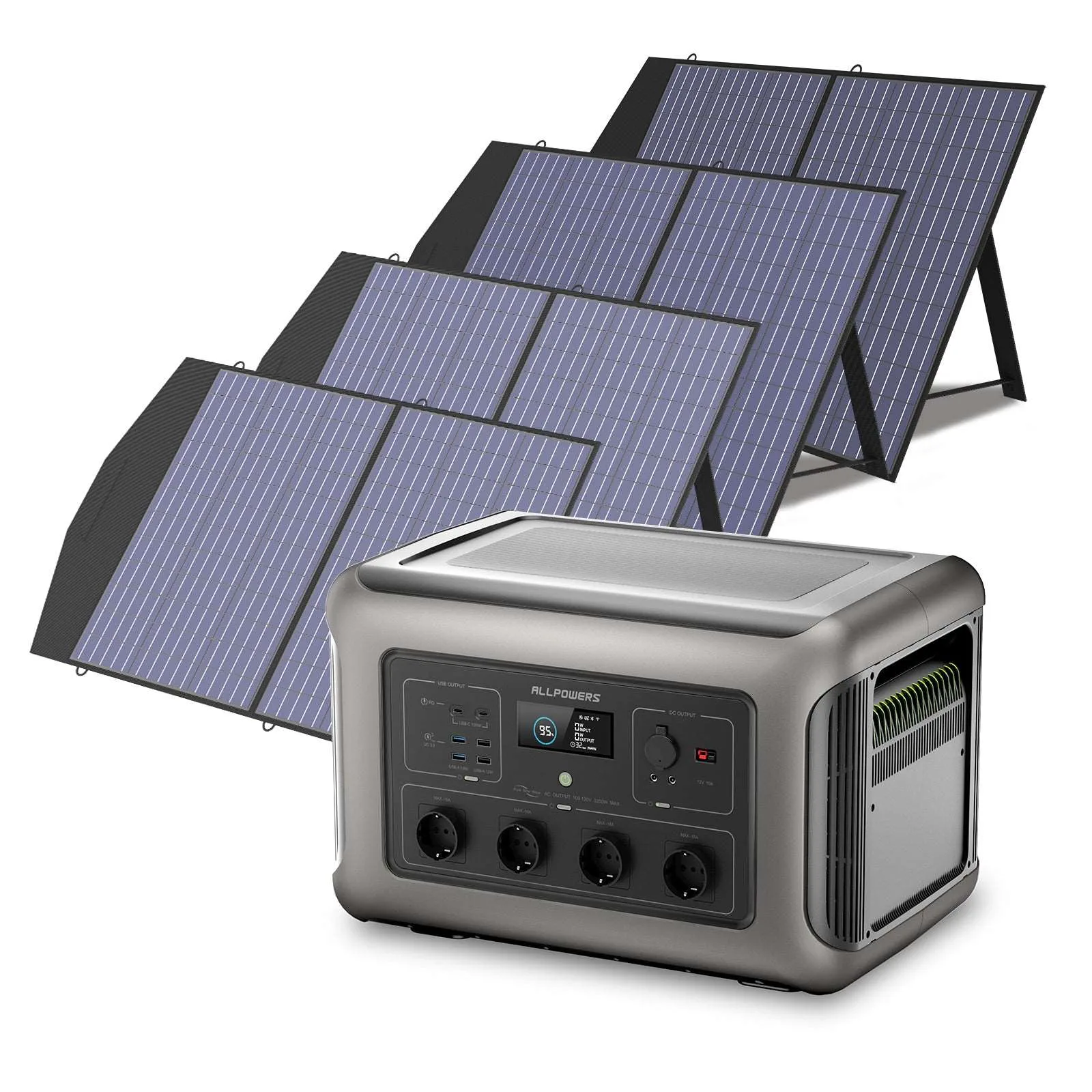ALLPOWERS 3500W Generatore Solare (R3500 + SP027 100W Pannello Solare) - R3500 +4pcs SP027 Pannello solare 100W