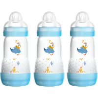 MAM Biberon anticolica da 260 ml per bambini dai 2 mesi in su - Blu - 3 pezzi – Bambino