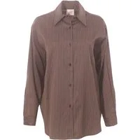 Camicia rigata in lana e seta – Donna