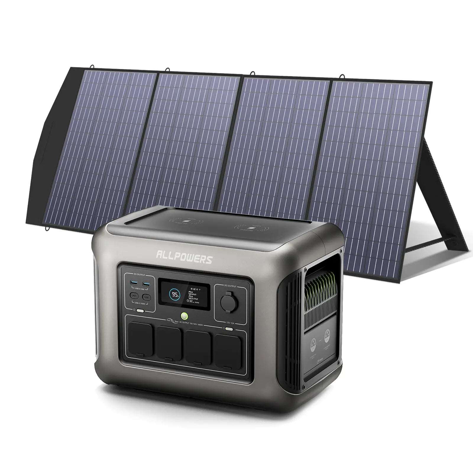 ALLPOWER Generatore Solare 1800W (R1500 + SP033 Pannello Solare 200W) - R1500+1* (SP033 200W Pannello solare)