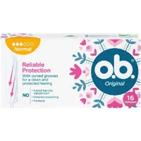O.B Original Normal Tampons with Curved Grooves – 16 Pcs